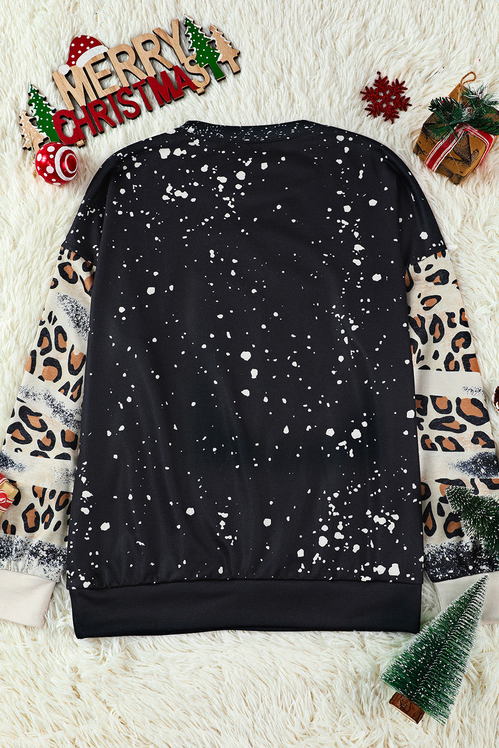 Black Believe Santa Claus Casual Christmas Graphic Sweatshirt