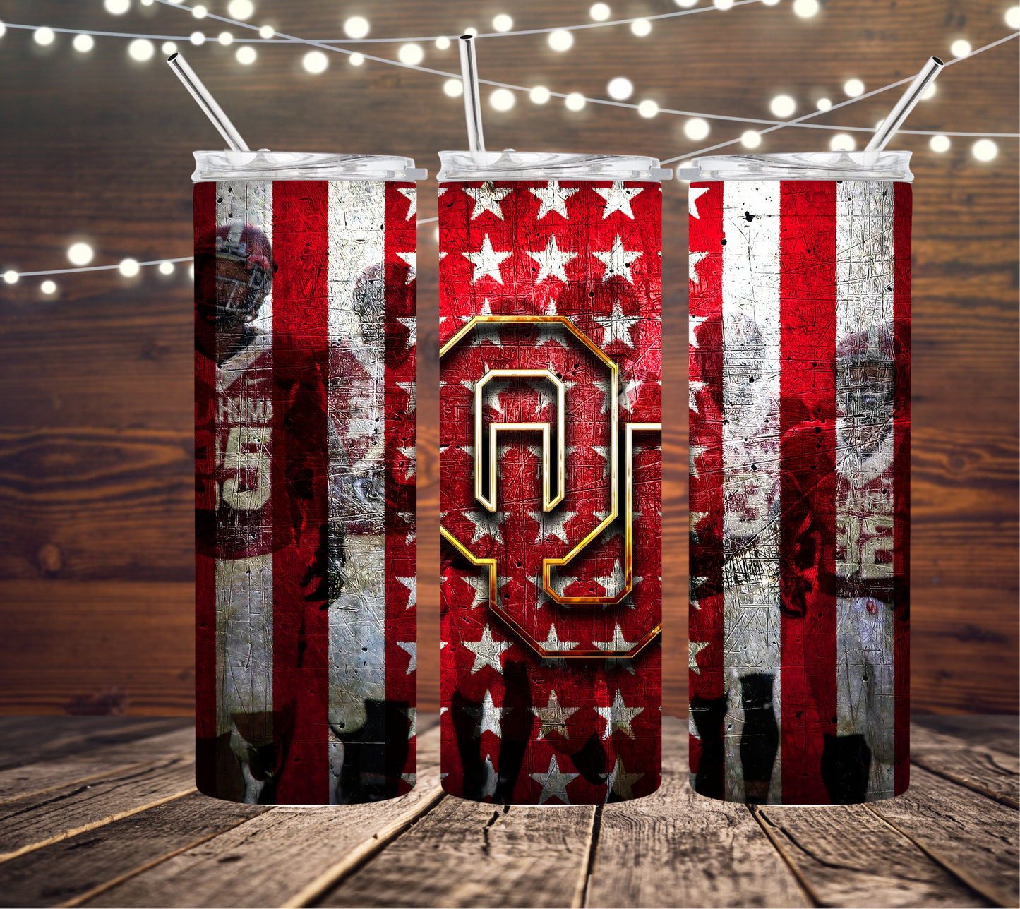 OU Sooners Football 20oz Skinny Tumbler