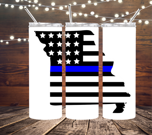 Missouri State Thin Blue Line 20oz Skinny Tumbler