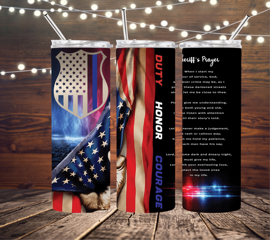 Sheriff's Prayer 20oz Skinny Tumbler