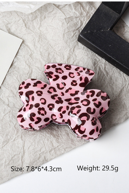 Pink Leopard Print Hair Claw Clip