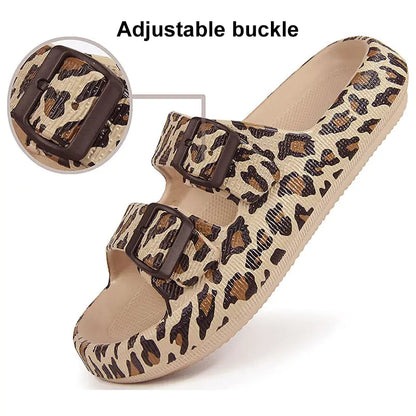 Leopard Soft Sole Pillow Slippers