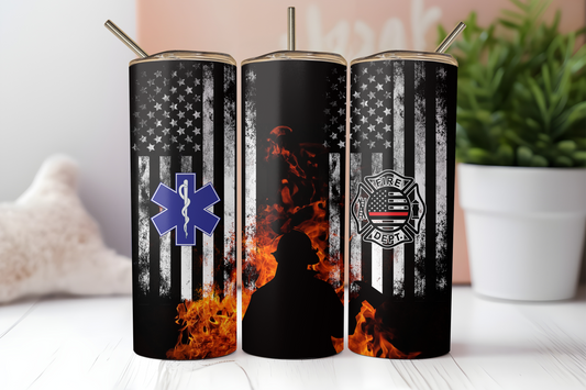 Fire EMS 20oz Skinny Tumbler