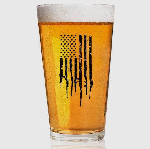 Gun Flag Pint Glass