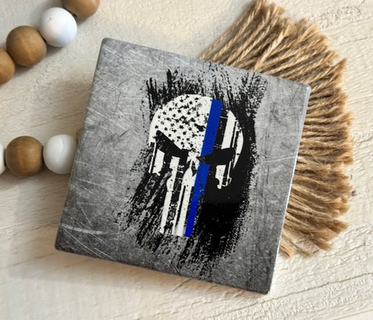 Thin Blue Line Defender Law Enforcement Ceramic Coaster