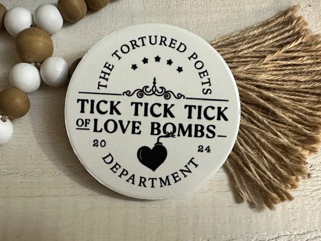 Taylor Swift TTPD Tick of Love Bombs Ceramic Coaster