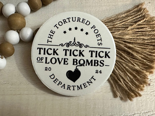 Taylor Swift TTPD Tick of Love Bombs Ceramic Coaster