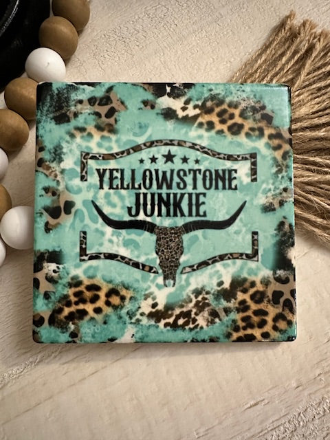 Yellowstone Junkie Ceramic Coaster