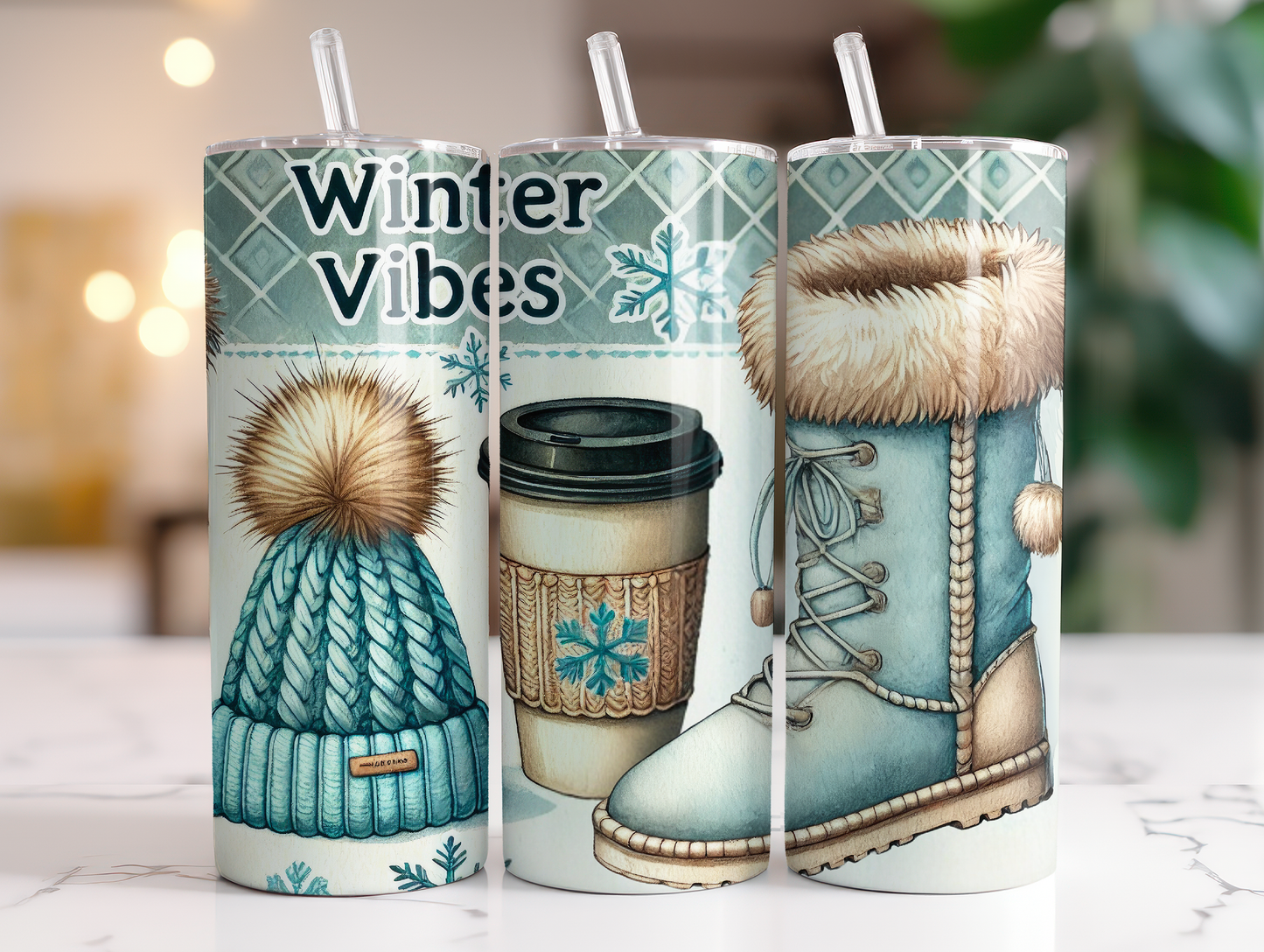 Winter Vibes 20oz Skinny Tumbler