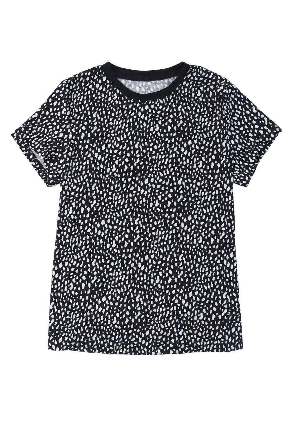 Apricot Cheetah Print Casual Crew Neck T Shirt