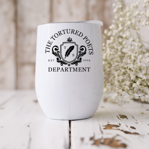 TTPD Album Crest Taylor Swift Wine Tumbler